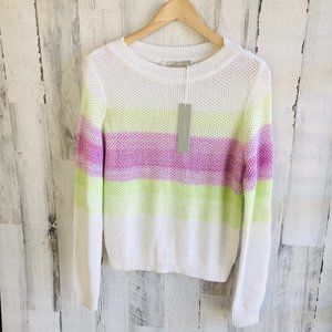 NWT One Grey Day Cotton Cashmere Pullover Sweater Striped REVOLVE XS